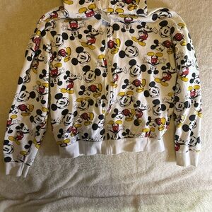 Disney Mickey Mouse Patterned Jacket - White, Black, Red, Yellow